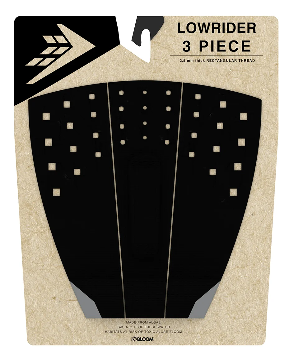FIREWIRE LOWRIDER THIN 3 PIECE TRACTION PAD BLACK | GRIP DE SURF - Imagen 2