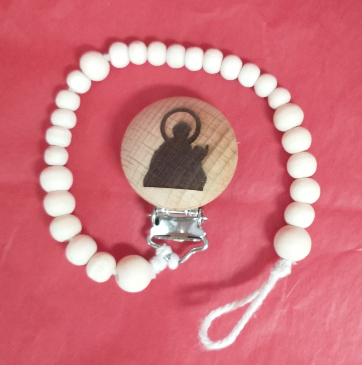 DIY Láser Pinza con cadeneta de madera para chupete (personalizada)