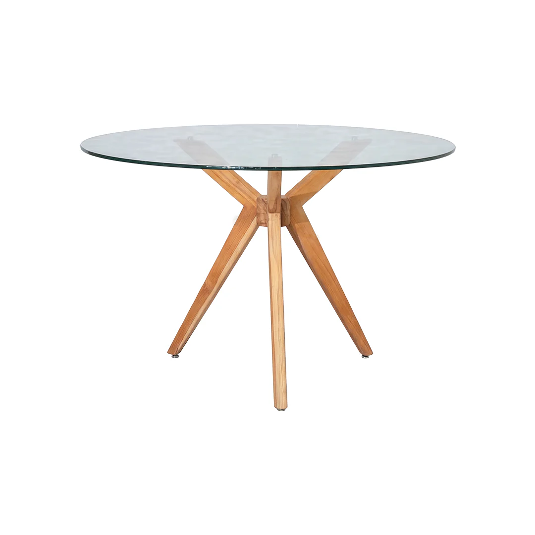 Mesa de comedor redona Baralic de teca - Imagen 4