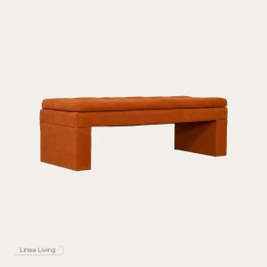 Pie de cama Bauiano en tela zenith brick