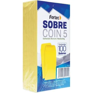 Sobre Coin No. 5 Manila Engomado Fortec Con 100 Piezas