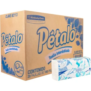 Toalla InterDoblada Pétalo Mod 92113, Caja C/ 20 Paquete 150 Hojas