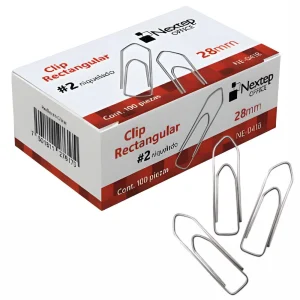 Clips Rectangulares NEXTEP Niquelados | 32 mm y 28 mm | Uso Ejecutivo