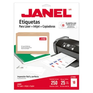 Etiqueta Blanca Janel  J-5163-25 Pzs