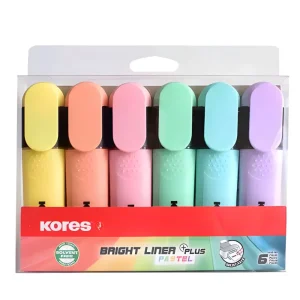 Resaltador Bright Line Plus Pastel Koresset 6 Pz